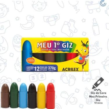 Imagem de giz cera 12 cores meu 1º giz acrilex