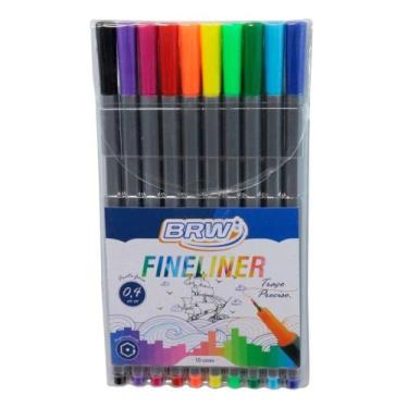 Imagem de Estojo Caneta Fineliner C/10 Cores 0,4mm - BRW