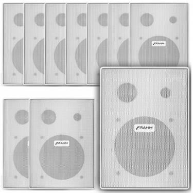 Imagem de Kit 10 Caixas de Som Ambiente Acústica Profissional Frahm PS200 60W Ne