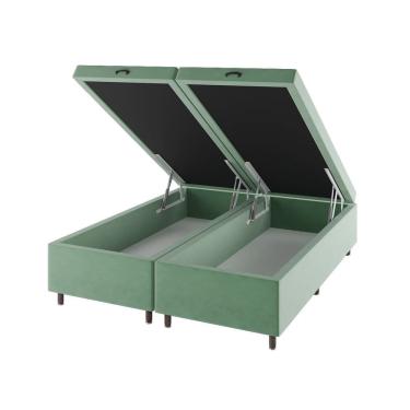 Imagem de Base Box Bau King Size Cairo (43x193x203cm) Aqua - Casa Giulia