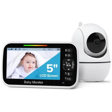 Imagem de Câmera de Vigilância para Bebê GoodBaby com Controle Remoto, Visão Noturna, Sensor de Temperatura, Comunicação Bidirecional e 8 Canções de