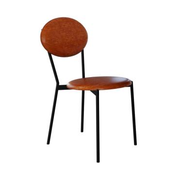 Imagem de Cadeira Elipse Revestimento Sintético Caramelo e Preta