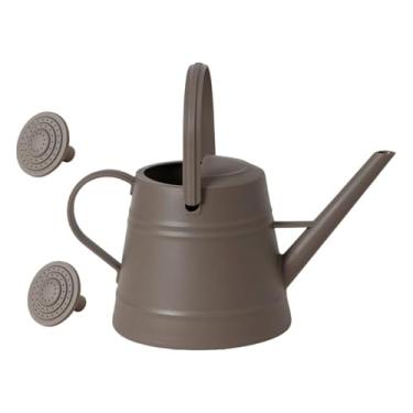 Imagem de WeiLaiKeQi Regador de 1 galão para plantas de interior, portátil, prático, espesso, multiuso, bico longo com aspersor de água, Marrom