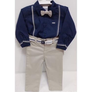 Imagem de Conjunto Luxo Bebê Menino Social Body + Calça Paraiso 14663