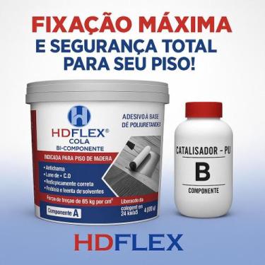 Imagem de Cola Pu Catalizador Com Aplicadores Para Taco Madeira 5kg - hd flex