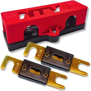 Imagem de Kit porta fusivel distribuidor 3 vias com tampa e 2 fusíveis faca anl 