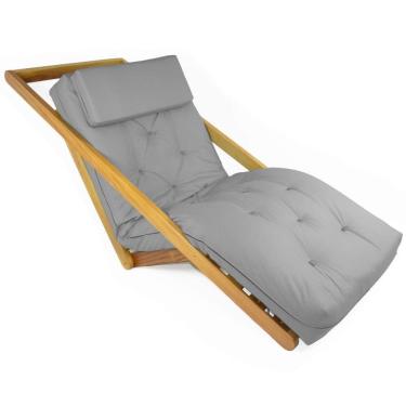 Imagem de Poltrona New York Reclinável Sala De Estar Sarja Cinza