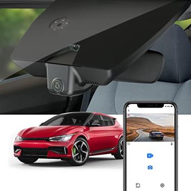 Imagem de Fitcamx 4K Dash Cam Adequada para Kia EV6 2022-2025 GT GT-Line Light Long Range Wind, OEM Estilo, UHD 2160P Vídeo, WiFi integrado e APP, Loop Gravação e Gravidade Sensor, Plug & Play, 64GB Cartão