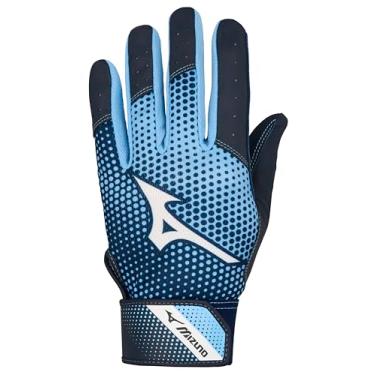 Imagem de Mizuno Luvas de rebatedor masculinas MVP adulto, azul marinho, GG (GG)