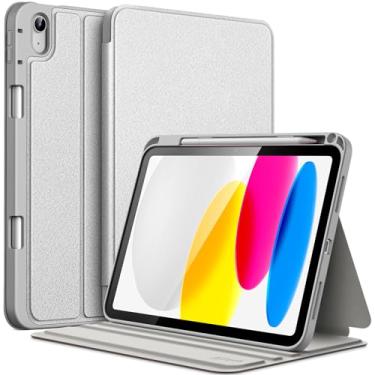 Imagem de JETech Capa para iPad (A16) 11ª/10ª Geração (2025/2022) com Porta-Pencil, Case Protetora para Tablet com Suporte Fino Tipo Fólio, Visualização em Vários Ângulos (Prata)