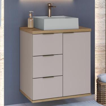 Imagem de Gabinete de banheiro com cuba aqua 56,7cm estilare gab4001 nude com ca