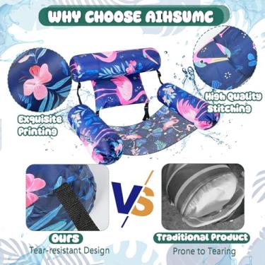 Imagem de Cadeiras infláveis de piscina – 1 pacote de cadeiras flutuantes ajustáveis para adultos, rede de água confortável com tecido macio, perfeita para festas na piscina, praia e diversão no lago