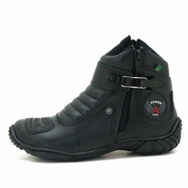 Imagem de Bota Motociclista Masculina Couro Proteção e Conforto