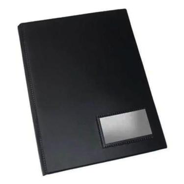 Imagem de Pasta catálogo capa dura 100 envelopes preto Tn