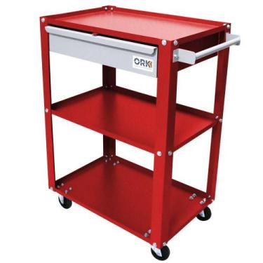 Imagem de Carrinho de Ferramentas Vermelho Desmontável com 3 Prateleir - ORK