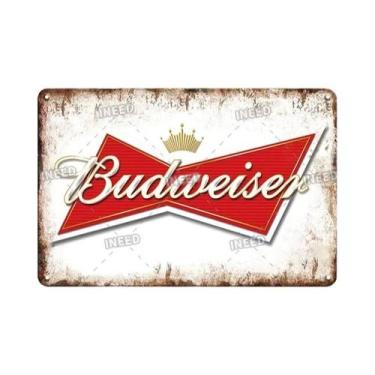Imagem de Placa De Metal Vintage Budweiser Beer Tin Sign Para Decoração De Bar E
