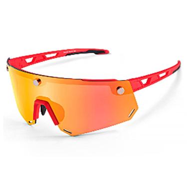 Imagem de Óculos de Sol 2 em 1 Ciclismo Polarizado Vermelho Rockbros