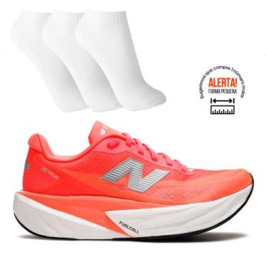 Imagem de Tênis Esportivo New Balance Fuelcell Rebel V5 Feminino + 3 Pares de Me