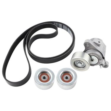 Imagem de LINLINS Kit de transmissão de correia serpentina, componente de polia tensora de correia apto para Toyota Tacoma 3.5L V6 2016-2023 - Substitua 7pk2120 1662031090 39424 166200P010 Compone de correia de