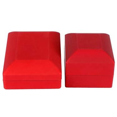 Imagem de Caixa de Colarinho Pendurado na Caixa de Anel LED Jeanse para Sugestões Ocasiões Especiais Aniversário Aniversário, Material Pelúcia Premium, Anel e Trailer (Vermelho)