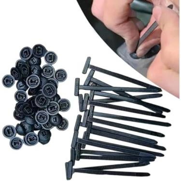 Imagem de Kit Abraçadeira Fivela de Nylon Plástica Universal com Travamento Automático para Carro