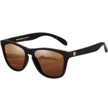 Imagem de DUCO Óculos de sol retrô redondos polarizados para homens e mulheres, óculos de sol para dirigir, proteção UV400, armação leve 3002, Armação de tartaruga fosca lente marrom