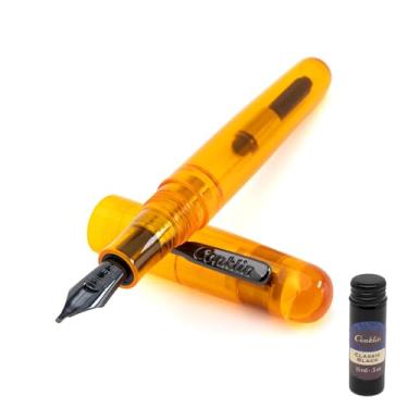 Imagem de Caneta tinteiro All American Demo Orange Special Eyedropper Edition com frasco de tinta de 15 ml - F
