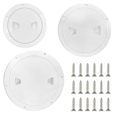 Imagem de Escotilha de Inspeção de Barco Branca 10 cm 15 cm 20 cm Escotilha de Inspeção Antiderrapante Redonda com Capa de Plástico Destacável, Placa de Deck Fácil de Instalar para Barcos Marítimos, Iates