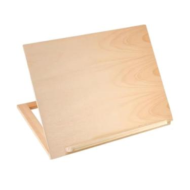 Imagem de KiBcsLic Cavalete de mesa para desenho, portátil, de madeira, dobrável, livro de receitas, arte, estudantes, desenho, esboço, pintura, prancheta de desenho, Cavalete Único