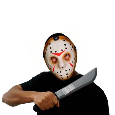 Imagem de Kit Fantasia Jason Voorhers Sexta Feira 13 Máscara Hoquei Cosplay Adulto Halloween Anime Terror