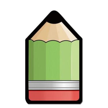 Imagem de 100 peças de guardanapos de papel em forma de lápis, Welcome Back to School Guardanapos verdes para convidados, toalhas de mão de papel descartáveis para o primeiro dia de escola, decoração de mesa de