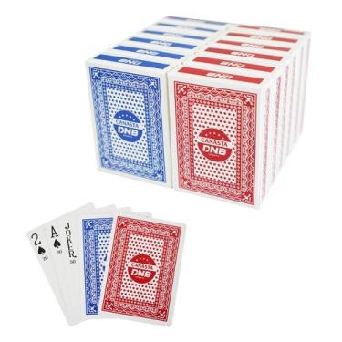 Imagem de Cartões de baralho DNB Canasta 12 Deck com valores de pontos azul/verm