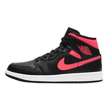 Imagem de Nike Tênis feminino Air Jordan 1 Mid, Preto/sirene vermelho-branco, 34