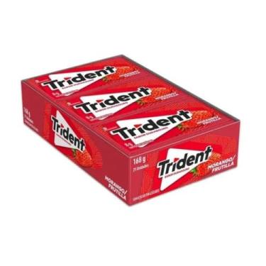 Imagem de Chiclete Trident Sabor Morango, Display com 21 Unidades