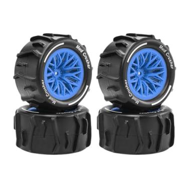 Imagem de KiBcsLic 4 peças de pneus RC escala 1/18, acessórios de reposição para rodas, peças de reposição, componentes elegantes e fáceis de instalar para granito, Azul