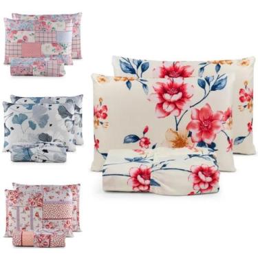 Imagem de Kit 2 Jogos de Lençol Casal Padrão 3 Peças 400 Fios Cama Box - RT ENXO