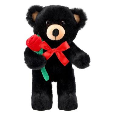 Imagem de Bicho de pelúcia Civaner Bear com rosa, brinquedo de pelúcia de 30 cm