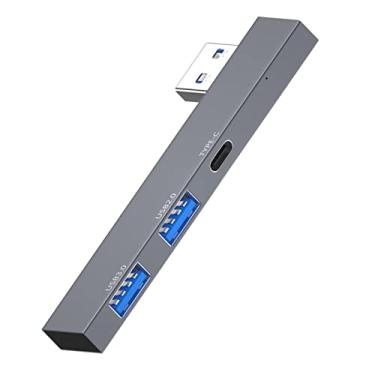 Imagem de YS0911 Hub USB tipo C adaptador 3 em 1 espaço portátil liga de alumínio 1x3.0 + 2x2.0 USB 3 portas para telefone, PC, notebook, extensor tipo C, divisor USB