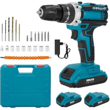 Imagem de Parafusadeira e Furadeira de Impacto 21V, Kit com 2 Baterias 2000mAh, Torque 35N.m, Mandril 10mm, Maleta com Acessórios