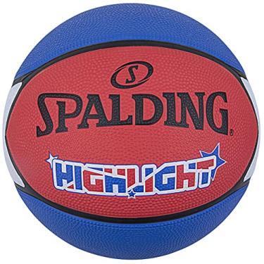 Imagem de Bola de basquete Spalding Highlight, vermelha branca e azul, tamanho 7 - Exclusivo Amazon