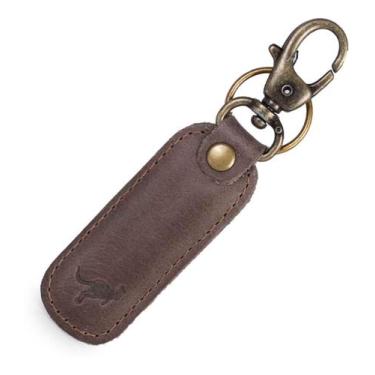 Imagem de Chaveiro De Couro Legítimo Natural com argola e com mosquete - learsi,