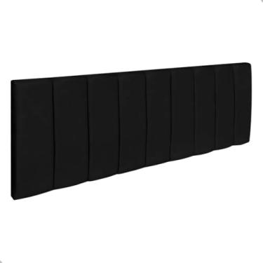 Imagem de Cabeceira Suspensa Painel King Size 1,95 m Cama Box Casal Estofada Suede (Suede Preto)