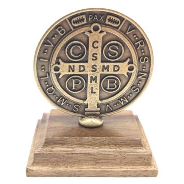 Imagem de ADORNO DE MESA MEDALHA DE SÃO BENTO NO PEDESTAL