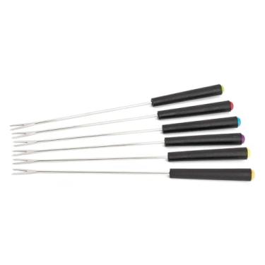 Imagem de Conjunto de Garfos para Fondue, 6 Peças, 24cm, Aço Inoxidável com Cabo em Polipropileno, Colorido