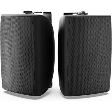 Imagem de Herdio Alto-falantes externos de 20 cm, 600 W, passivos, à prova d'água, com graves potentes, suporte de parede, sistema de som alto durável, adequado para pátio, jardim, varanda, quintal, home