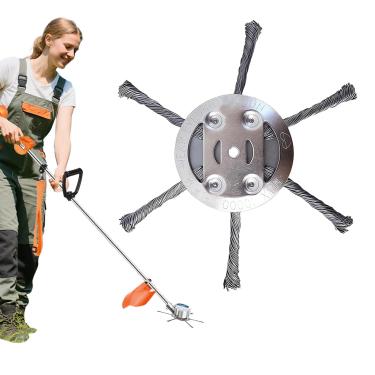 Imagem de Cabeça de aparador de grama de fio de aço, 15 cm + 6 lâminas, nova cabeça de substituição para aparar cordas atualizada 2025, para aparadores de cordas elétricos e alimentados por bateria, lâmina de