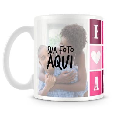 Imagem de Caneca Personalizada Eu Te Amo - Rosa com 2 Fotos - Amo Canecas