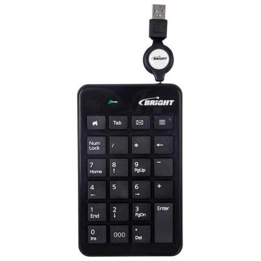 Imagem de Teclado Numérico Bright 0134 - USB - Cabo Retrátil - Preto