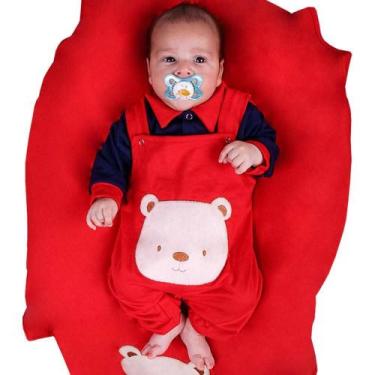 Imagem de Saída de Maternidade Menino Ursinho Vermelho 04 Peças - Bebê Feliz