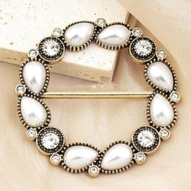 Imagem de Botão de ajuste de casaco de presente feminino acessórios de roupas broche de pérola roupas fivela de cintura joias de festa clipe de xaile (A)